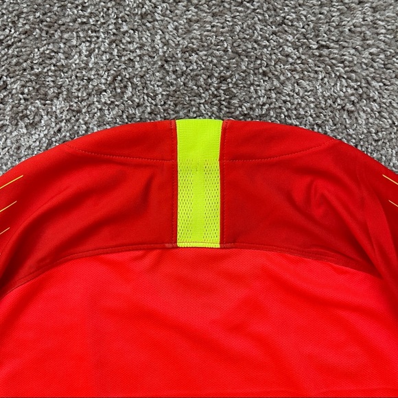 NIKE MENS FOOTBALL FUTBOL SOCCER LONG SLEEVE DRI FIT JERSEY SIZE LARGE RED ORANG - Picture 6 of 6